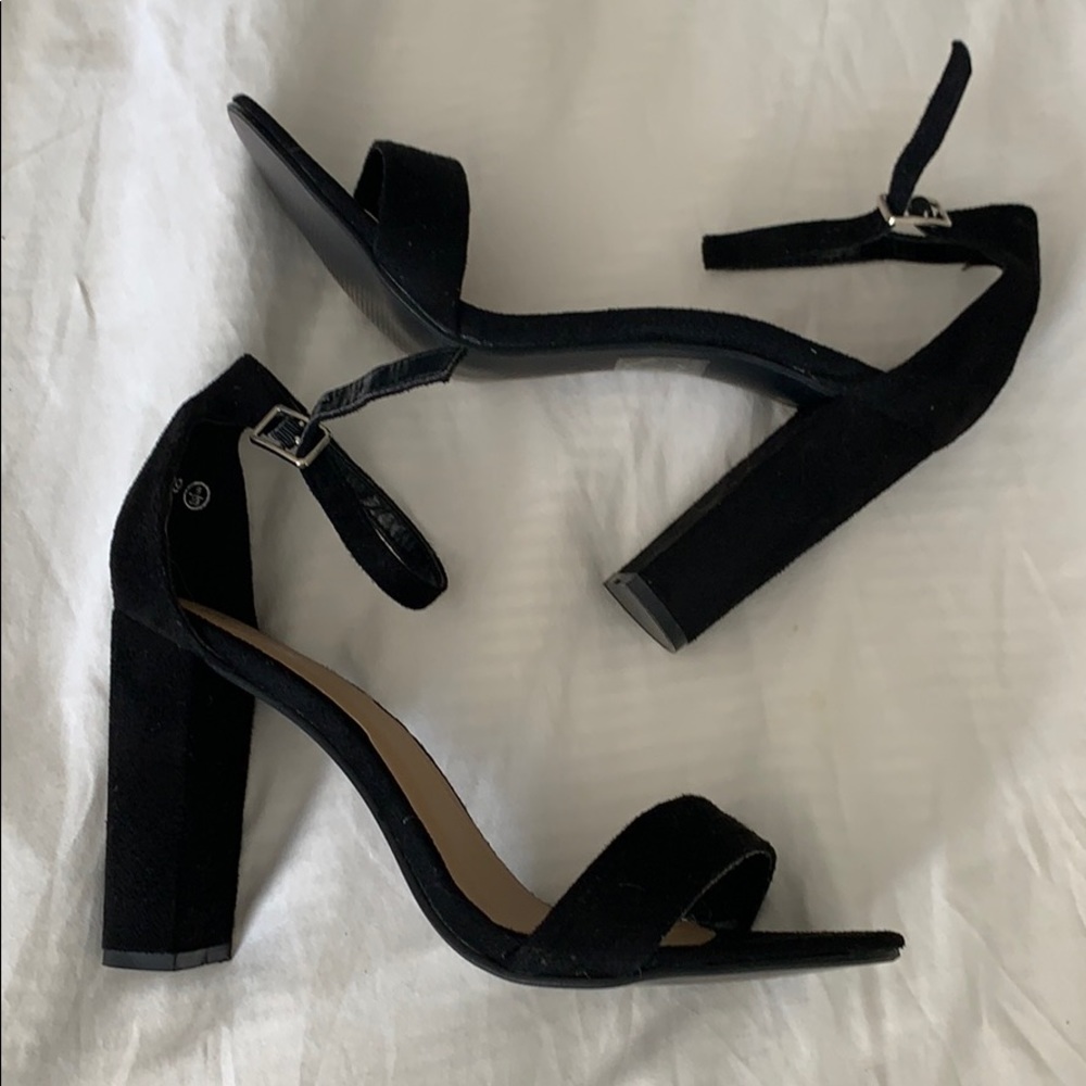 Black strappy heels